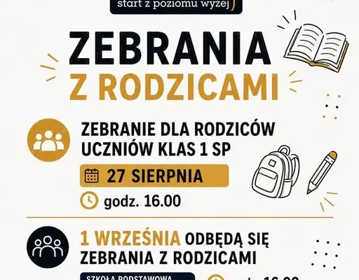 Zebrania z rodzicami w Białej Szkole – sprawdź terminy