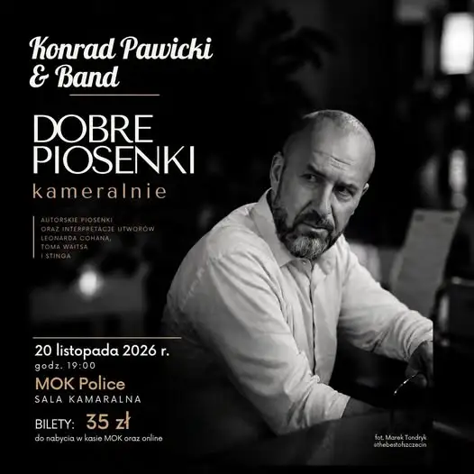 „Dobre piosenki” – Konrad Pawicki & Band wraca do kameralnych spotkań w MOK Police