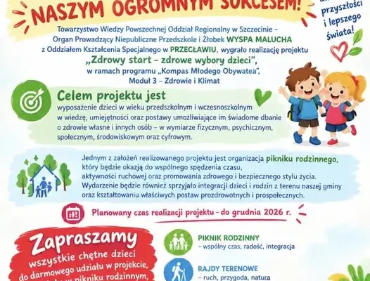Bezpłatny projekt „Zdrowy start” dla dzieci z Gminy Kołbaskowo – zapisy trwają