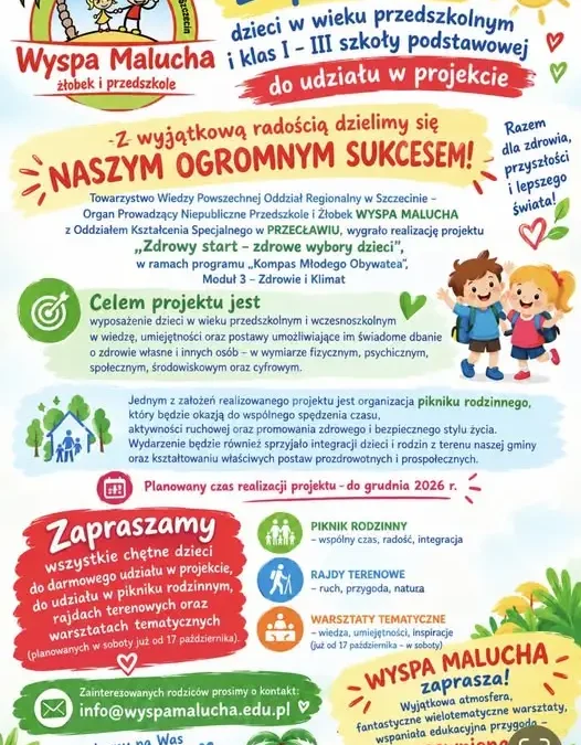 Bezpłatny projekt „Zdrowy start” dla dzieci z Gminy Kołbaskowo – zapisy trwają