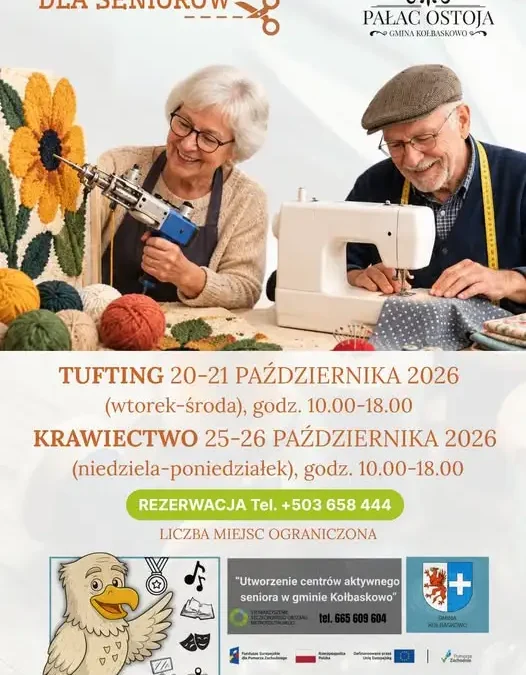 Bezpłatne warsztaty tuftingu i krawiectwa dla seniorów z gminy Kołbaskowo