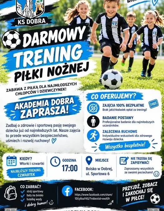 Gmina Dobra: dziś o 17:00 kolejne zajęcia sportowe dla dzieci