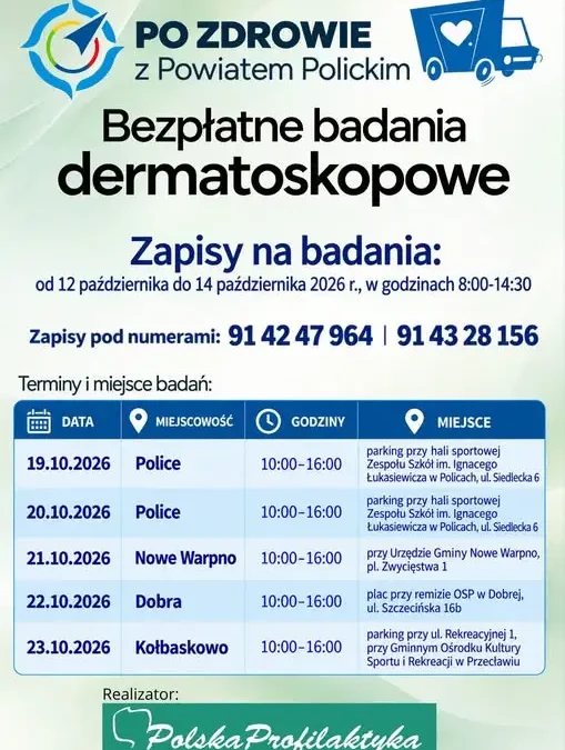Dermobus w powiecie polickim – bezpłatne badania skóry już od 19 października