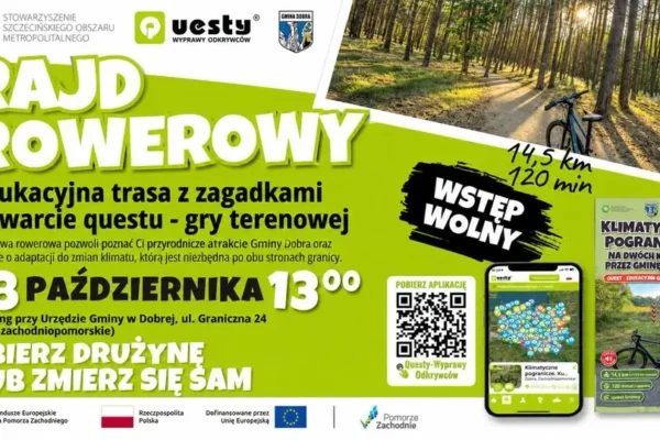 Rajd rowerowy w Gminie Dobra – otwarcie nowej trasy questowej już 18 października