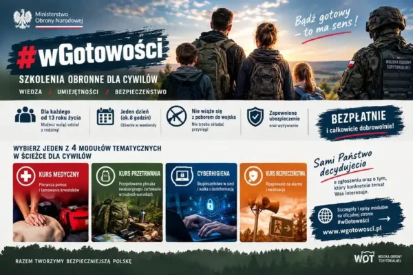 #wGotowości – bezpłatne szkolenia dla cywilów z zakresu bezpieczeństwa
