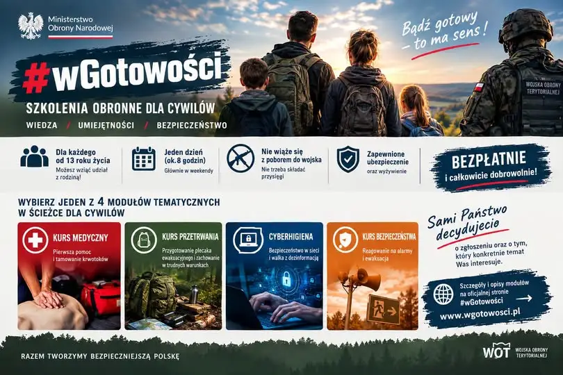 #wGotowości – bezpłatne szkolenia dla cywilów z zakresu bezpieczeństwa