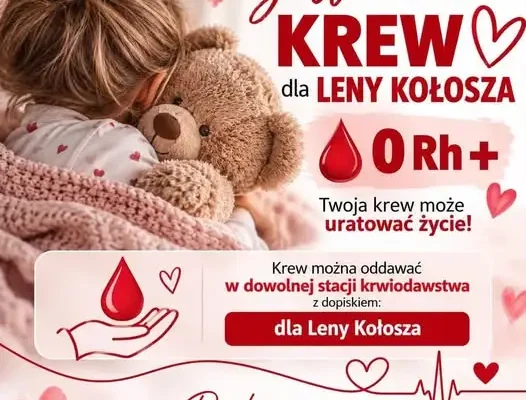Pilny apel o krew dla Lenki z Mierzyna – dziewczynka czeka na przeszczep szpiku