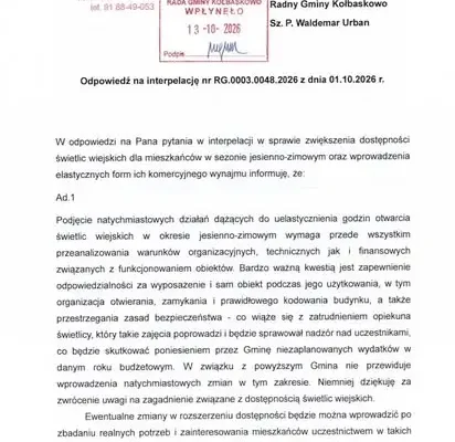 Interpelacja w sprawie świetlic wiejskich w gminie Kołbaskowo. Mieszkańcy czekają na zmiany