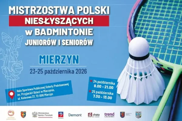 Mistrzostwa Polski Niesłyszących w Badmintonie w Mierzynie — sportowe emocje już w ten weekend