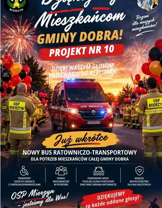 Mieszkańcy gminy Dobra wybrali nowy bus dla straży pożarnej w budżecie obywatelskim