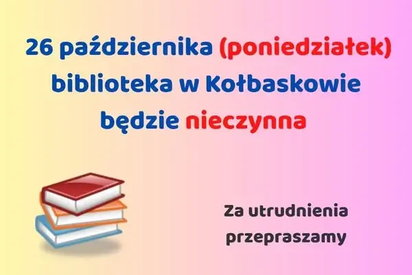 Biblioteka w Kołbaskowie nieczynna 26 października