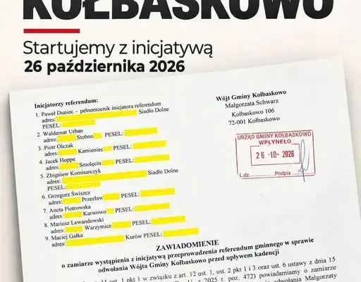 Radny Waldemar Urban inicjuje referendum w sprawie odwołania wójt Kołbaskowa